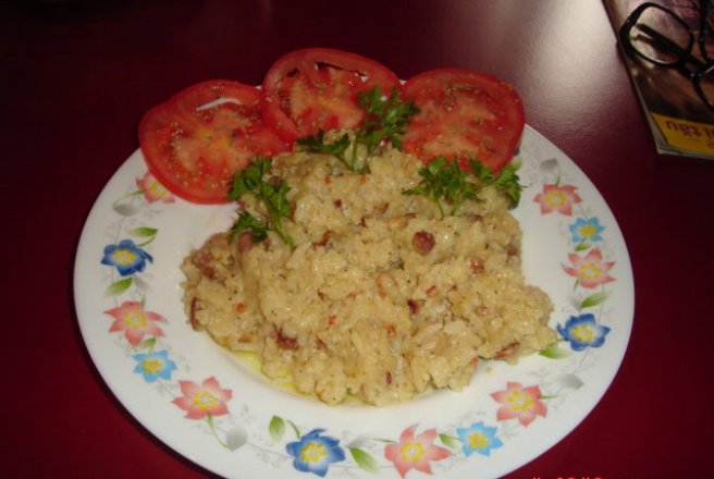 Risotto cu bacon si smantana