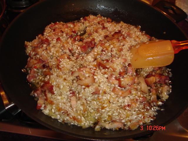 Risotto cu bacon si smantana