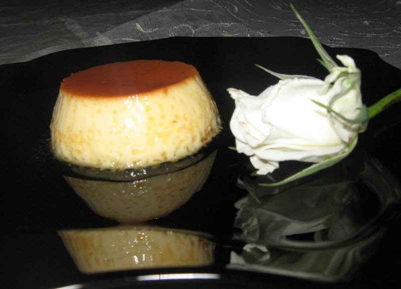 Rose petal flan