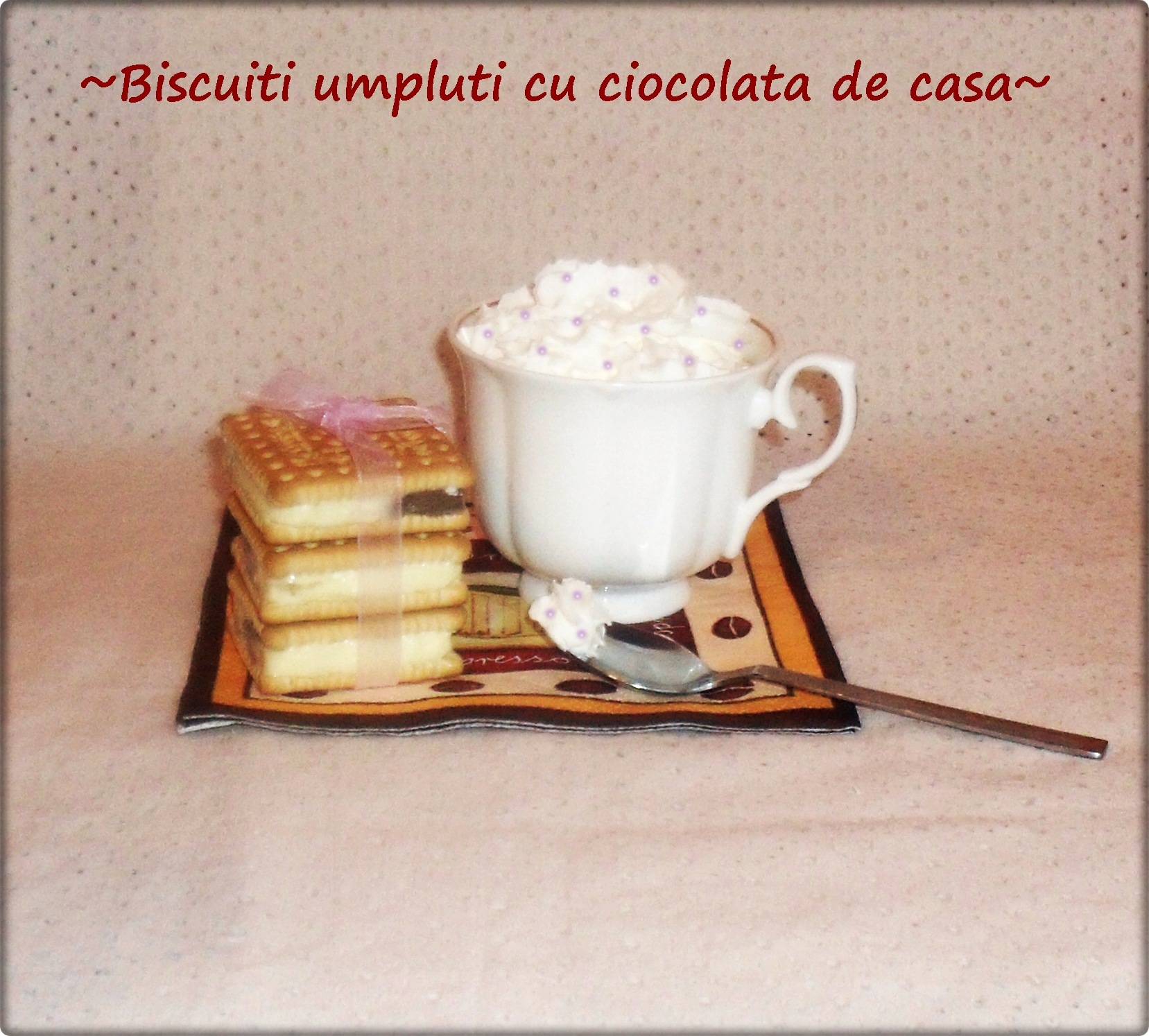 Biscuiti umpluti cu ciocolata de casa