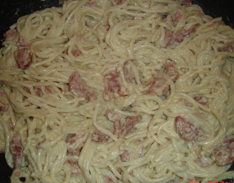 Spaghete carbonara, reţetă adaptata