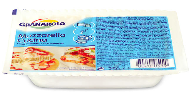 Mozzarella GRANAROLO  Produs natural si sanatos, nelipsit in dieta mediteraneana