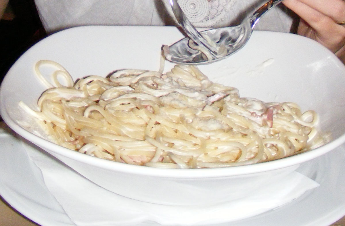 Spaghete carbonara, reţetă cu smantana