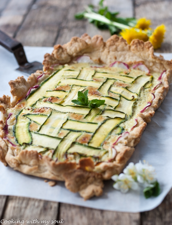 Quiche cu dovlecei si gorgonzola