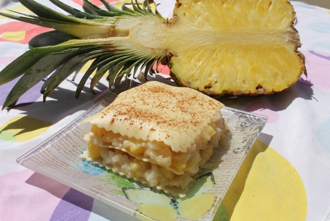 Lasagna cu orez si ananas