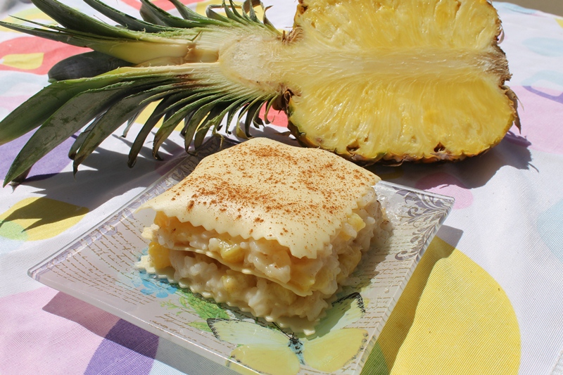 Lasagna cu orez si ananas