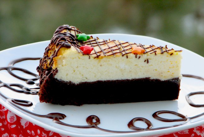 Brownie bottom cheescake