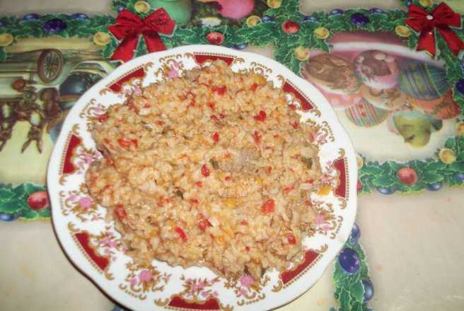 Pilaf de orez cu pulpa de porc