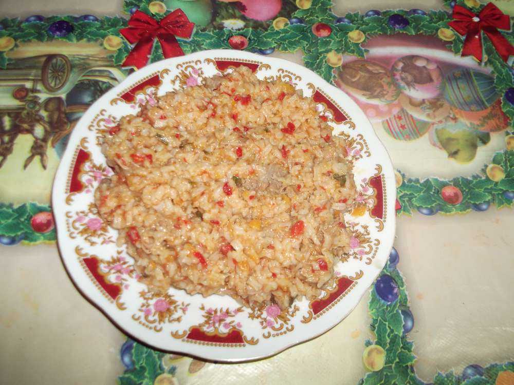 Pilaf de orez cu pulpa de porc