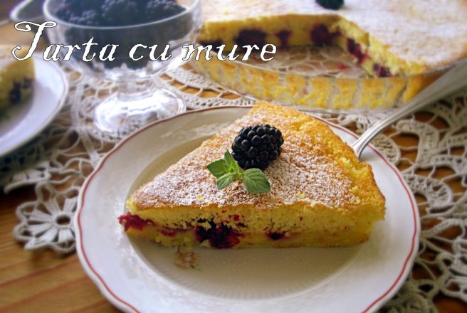 Tarta/clafoutis cu mure