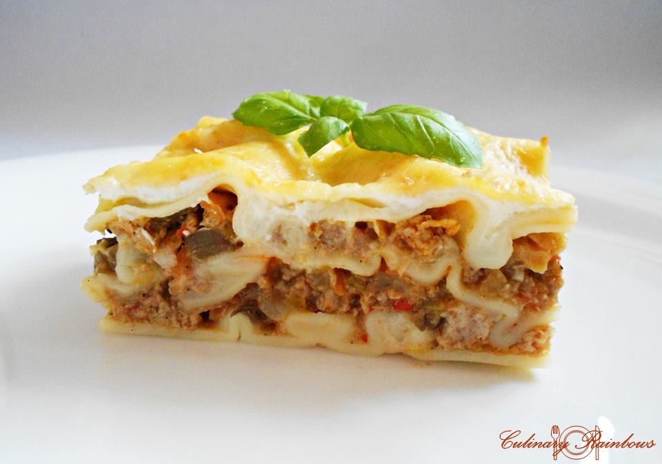 Lasagna cu vită și ciuperci