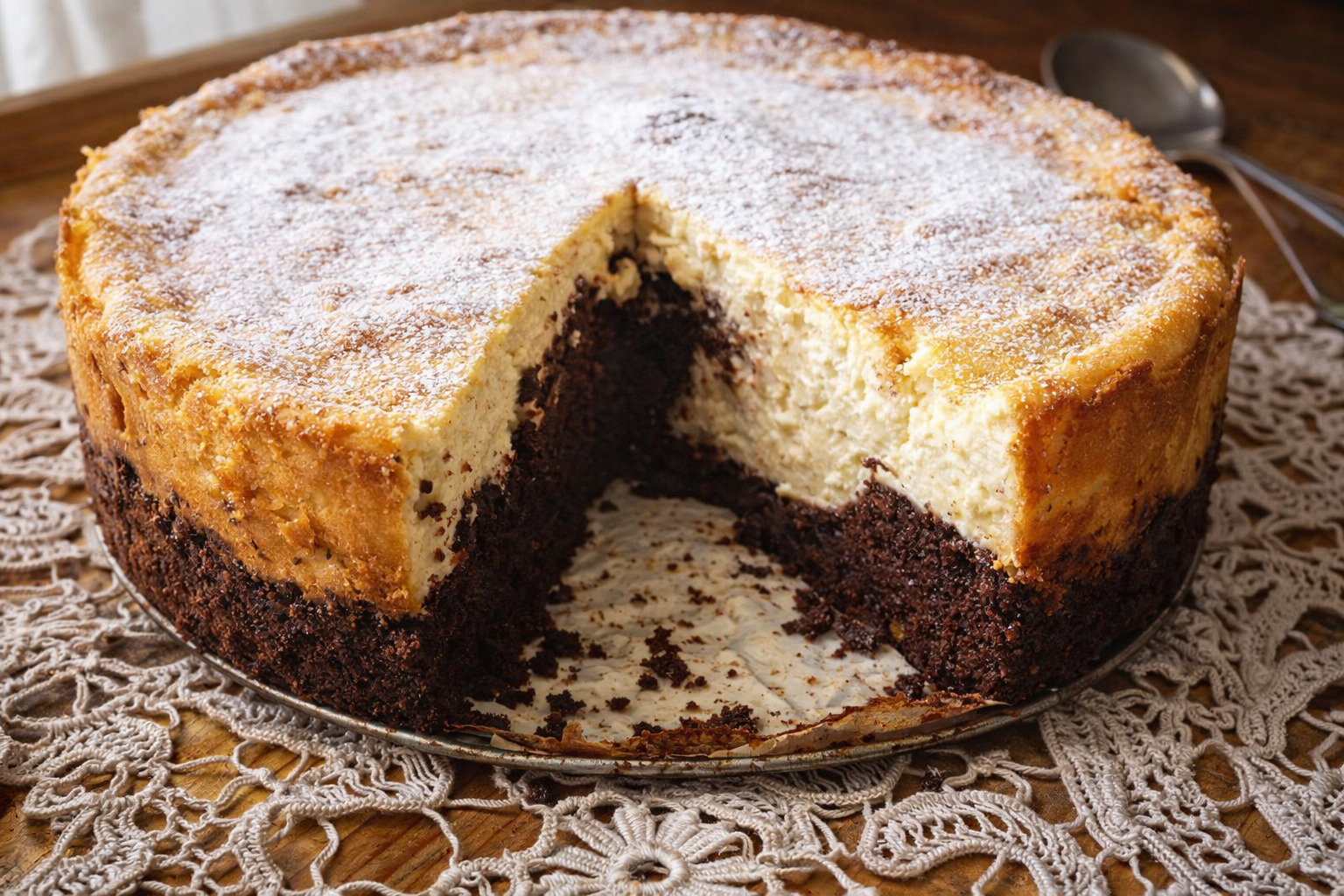 Prajitura (pasca) cu branza si ciocolata