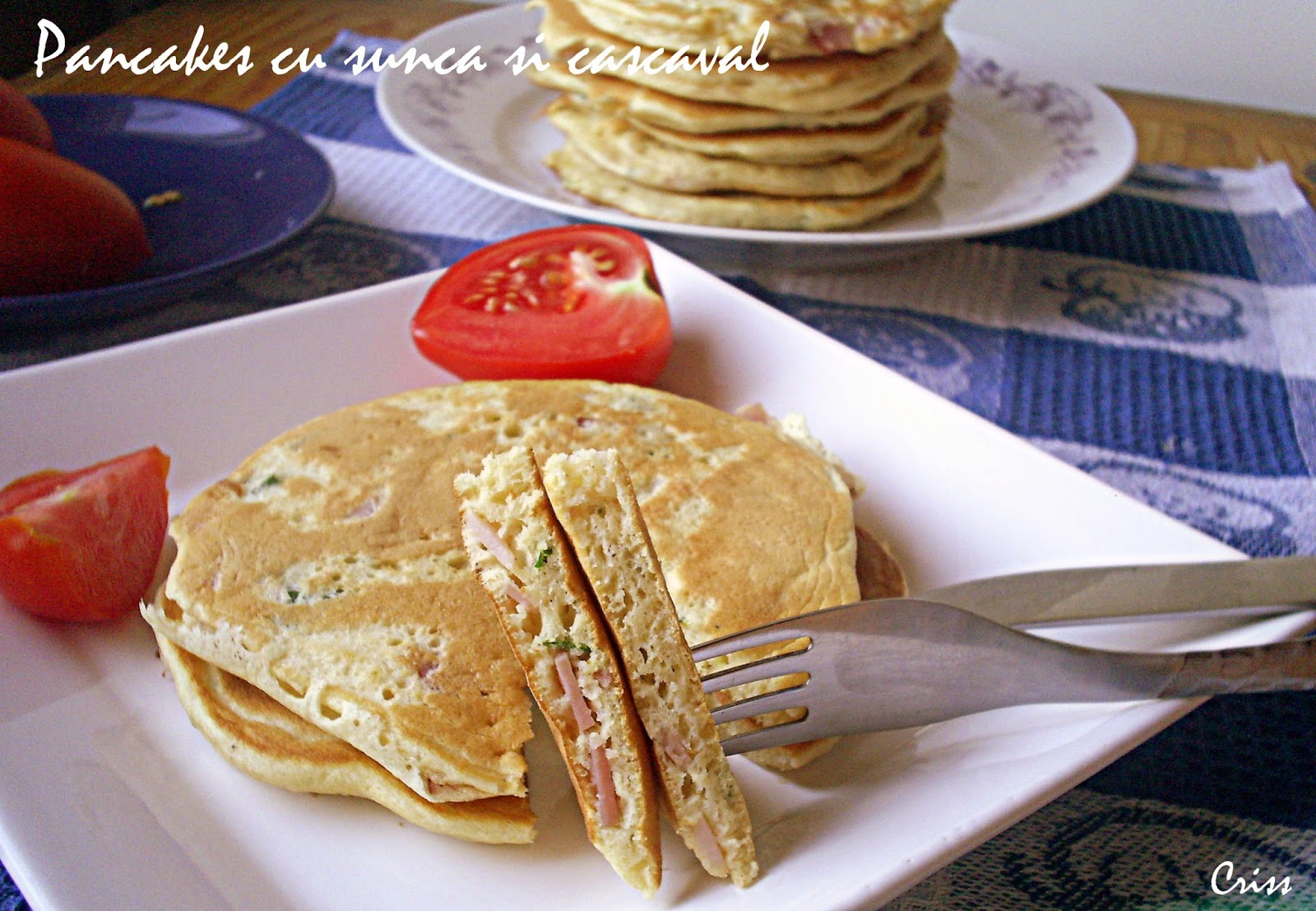 Pancakes cu sunca si cascaval