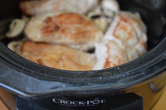 Porc cu smantana si ciuperci la slow cooker Crock-Pot 4,7 L