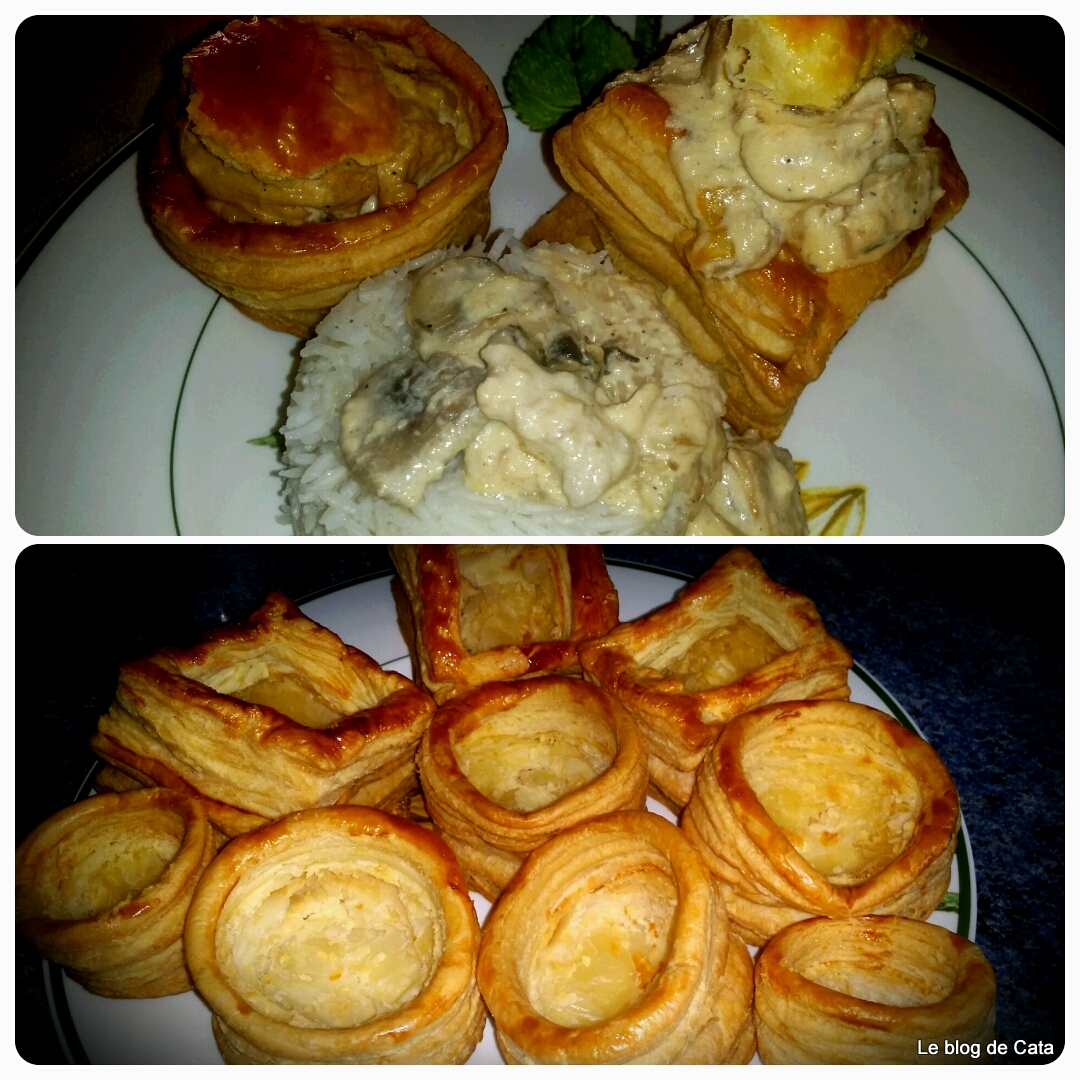 Vol-au-vent cu pui și ciuperci