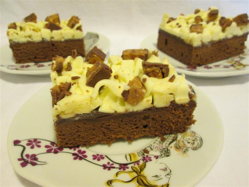 Brownie cu mascarpone si caramel