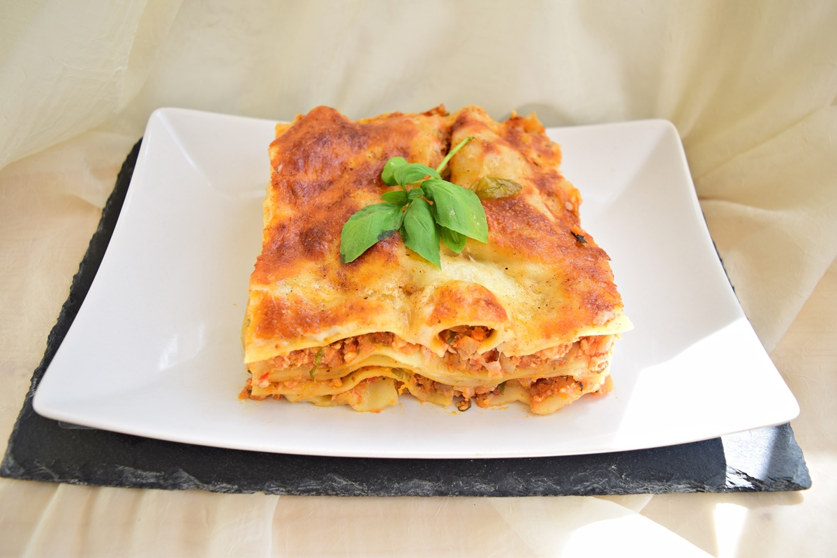 Lasagna cu piept de pui si ciuperci