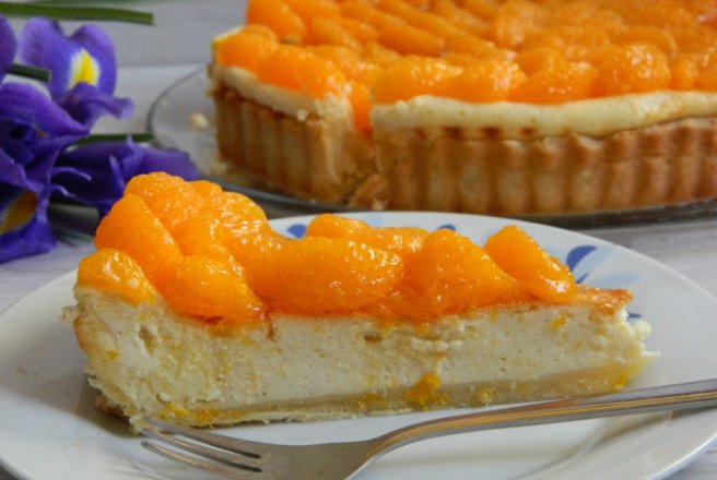 Tarta cu branza dulce si mandarine