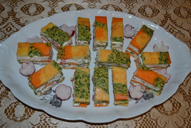 Aperitiv prajitura tricolora