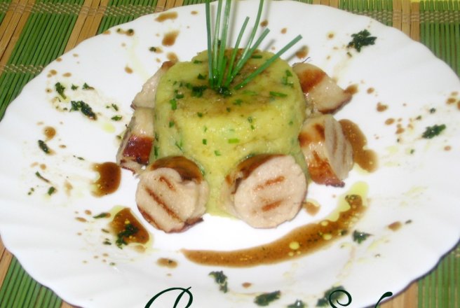 Cartofi cu carnaciori albi / Ecrasée de pomme de terre et boudin blanc