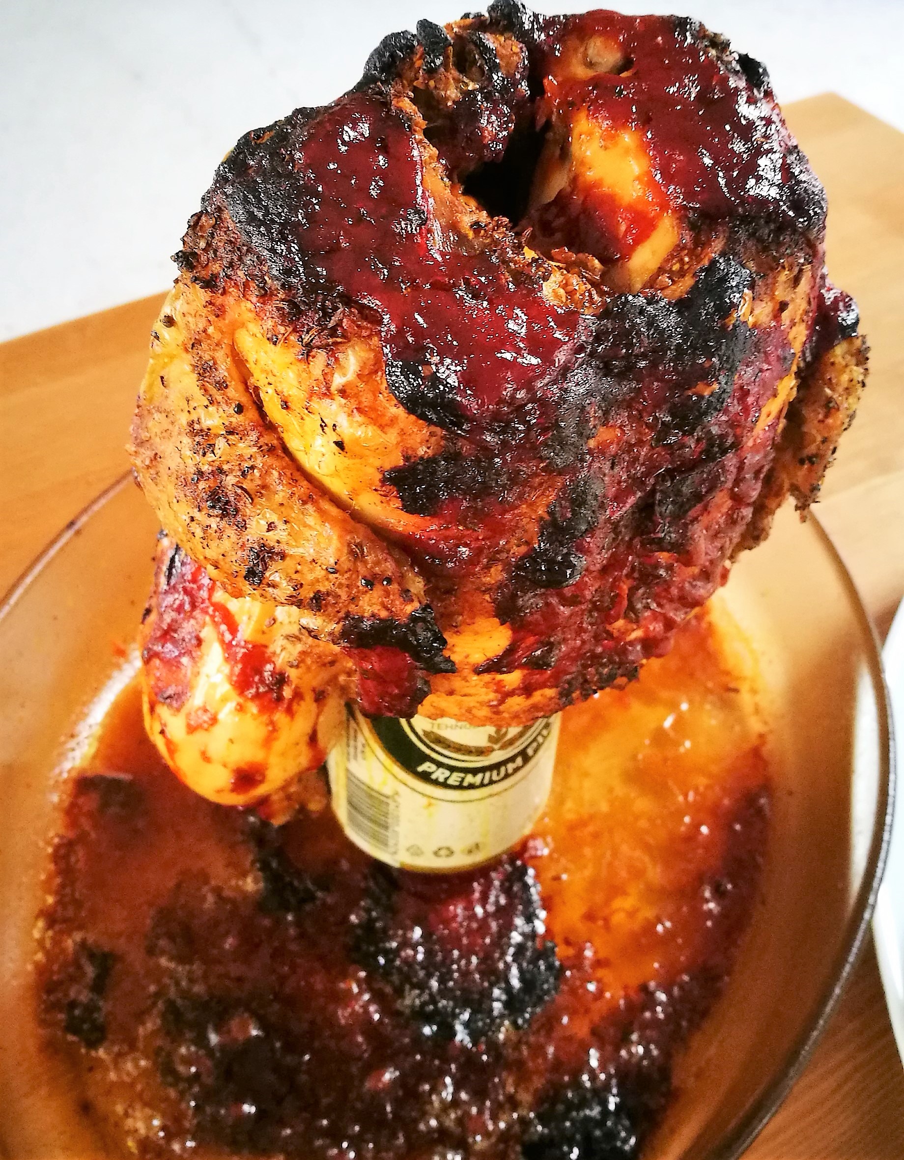 Pui pe sticla - beer can chicken