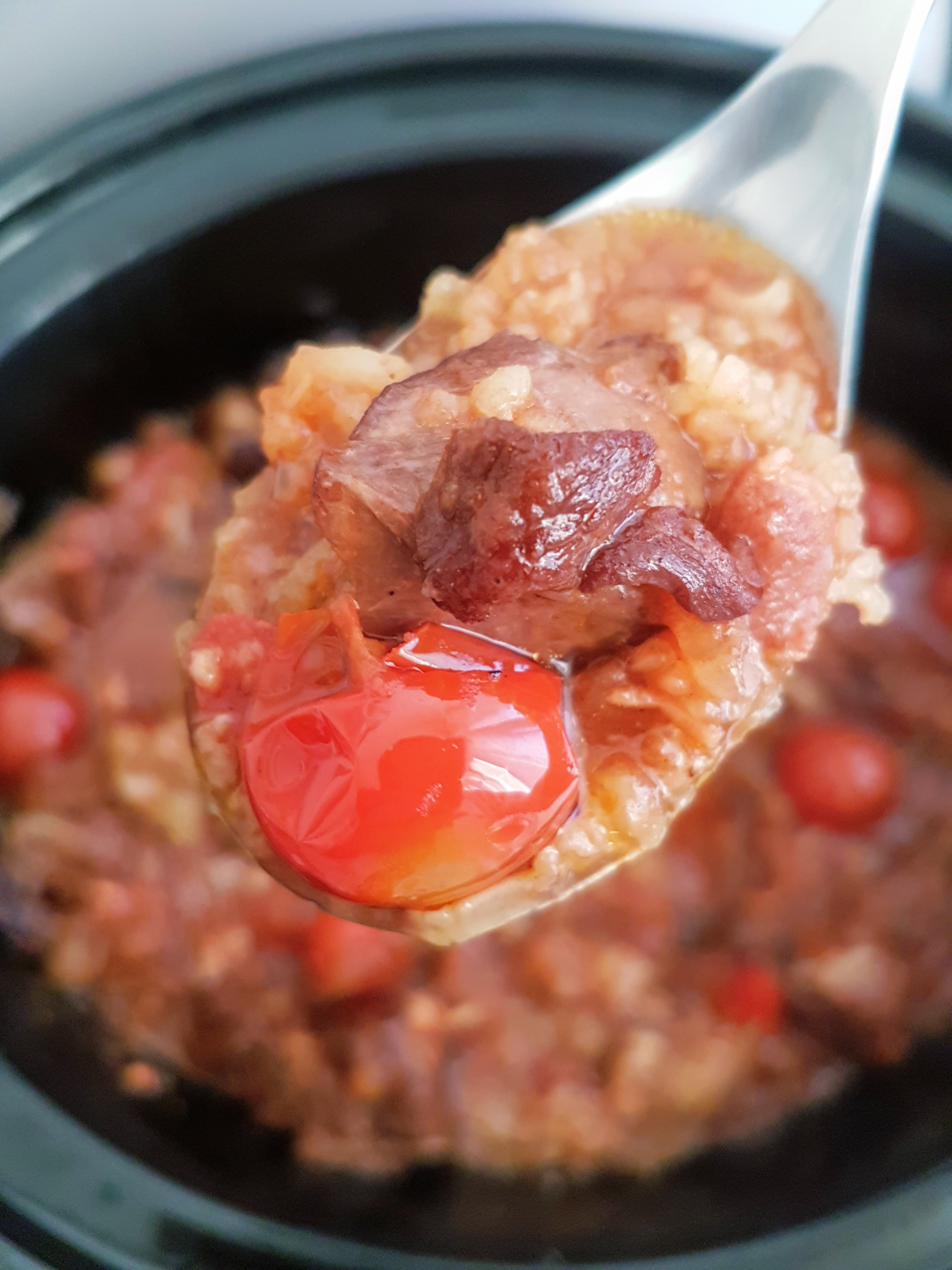 Boeuf a la Catalane (Tocana de vita cu orez, ceapa si rosii) la slow cooker Crock-Pot