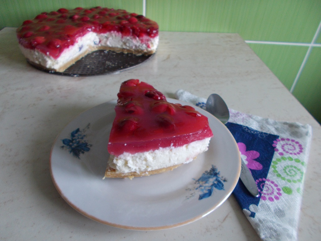 Desert cheesecake cu visine, fara coacere