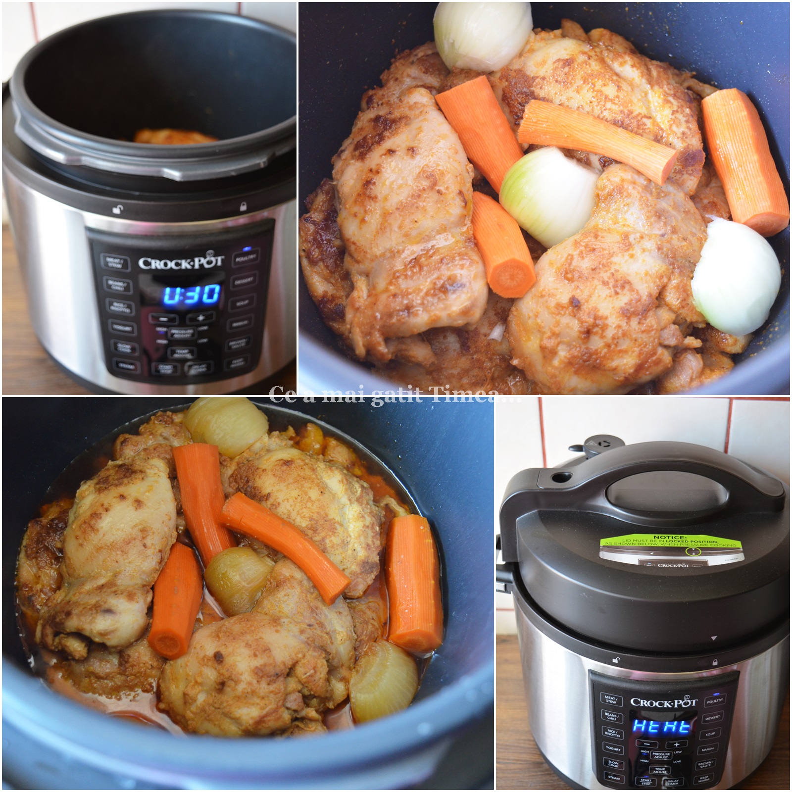 Pulpe de pui cu mustar la Multicooker-ul Crock-Pot Express cu gatire sub presiune