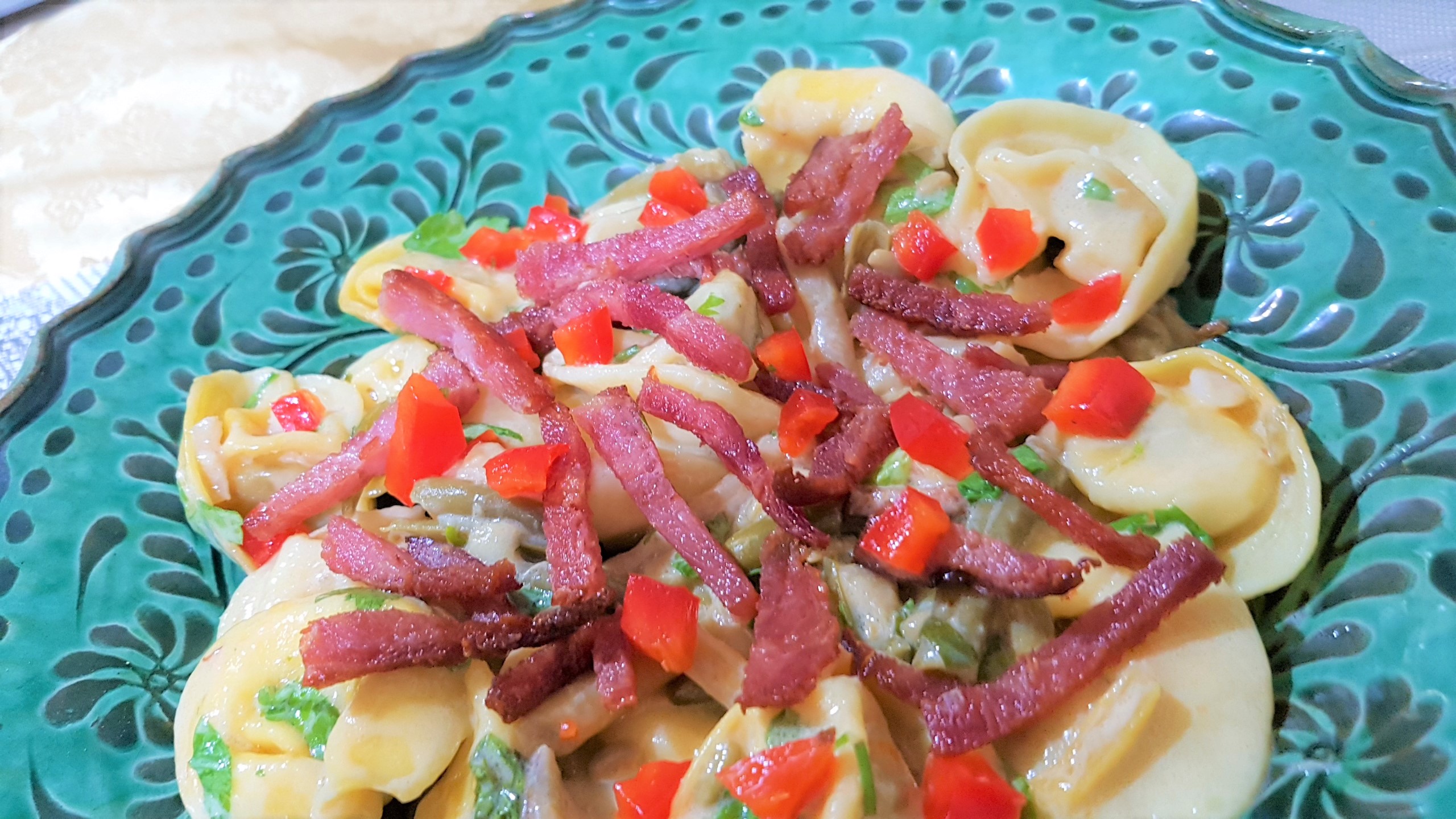 Tortellini cu sunculita si fasole verde