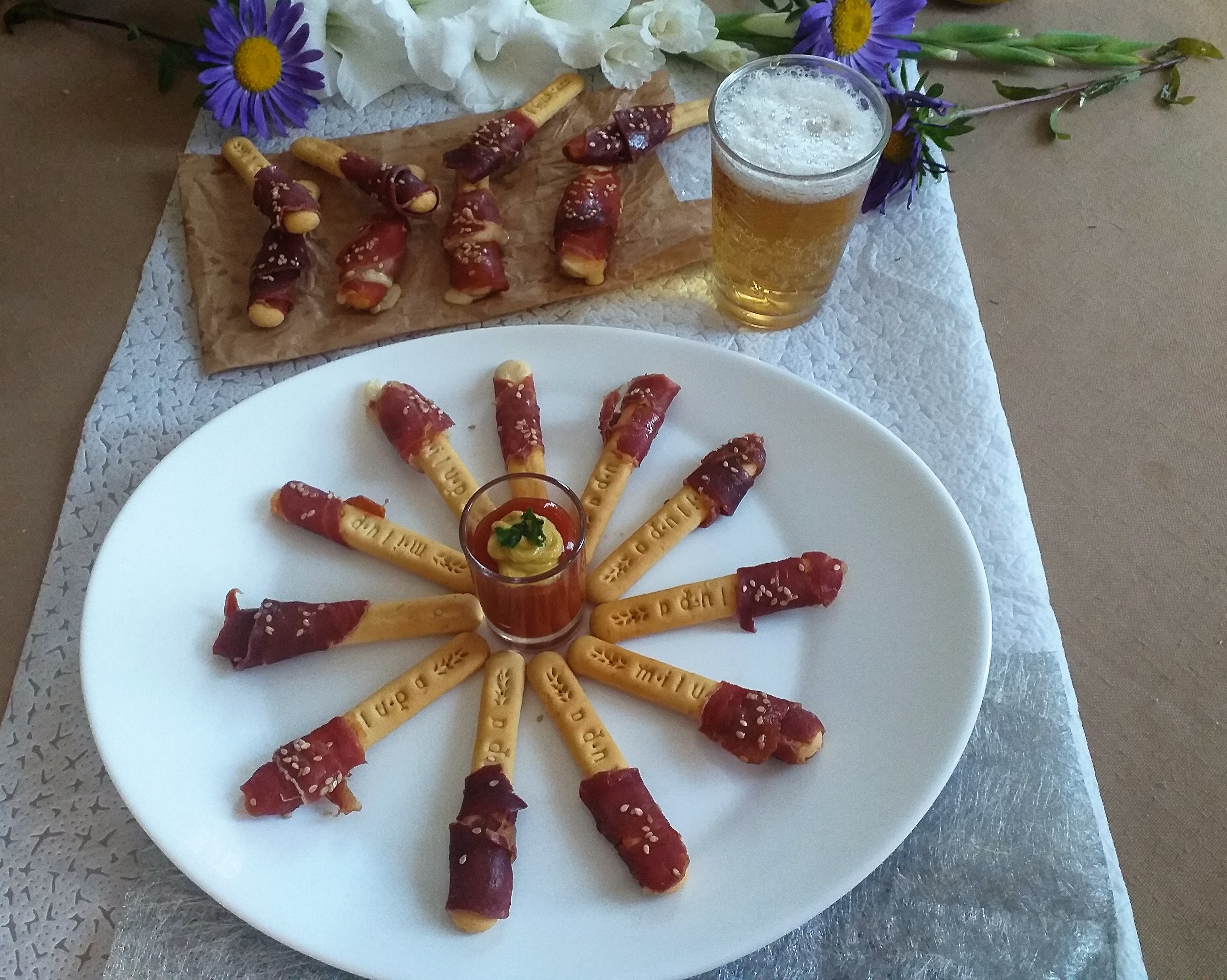 Aperitiv grisine cu jambon