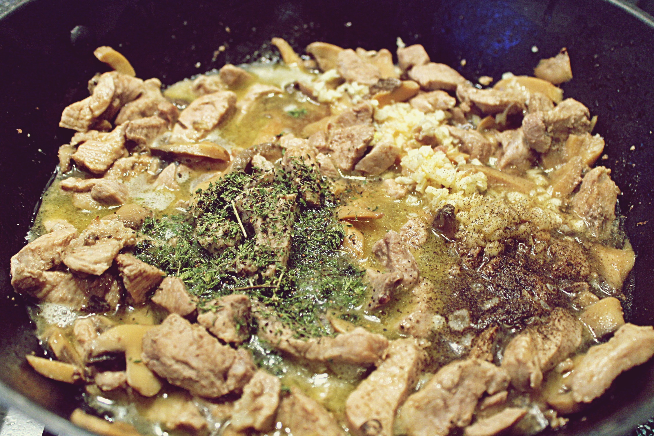 Stroganoff din carne de porc si ciuperci la slow cooker Crock Pot