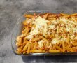 Paste (penne) cu bacon, mazare si suc de rosii-5