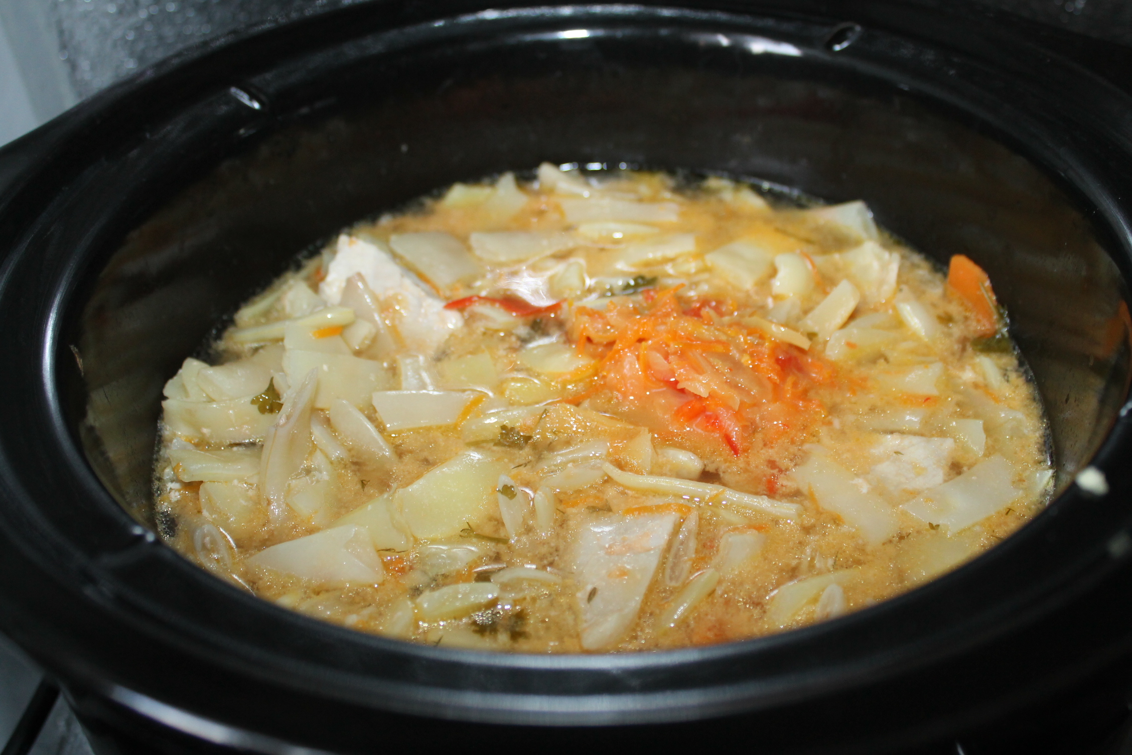 Fasole lata cu porc si sos de mustar la slow cooker Crock Pot