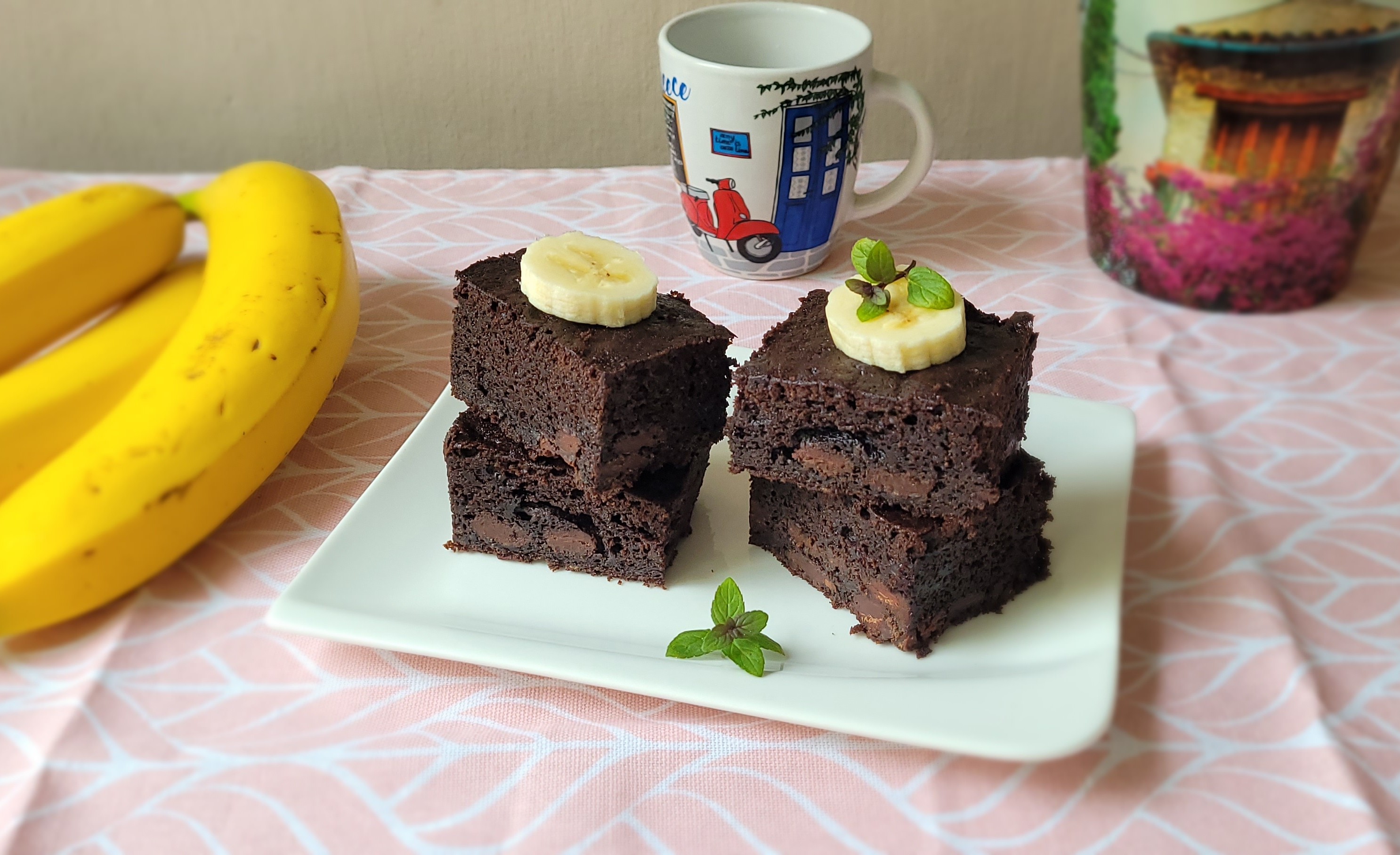 Desert banana coffee brownie