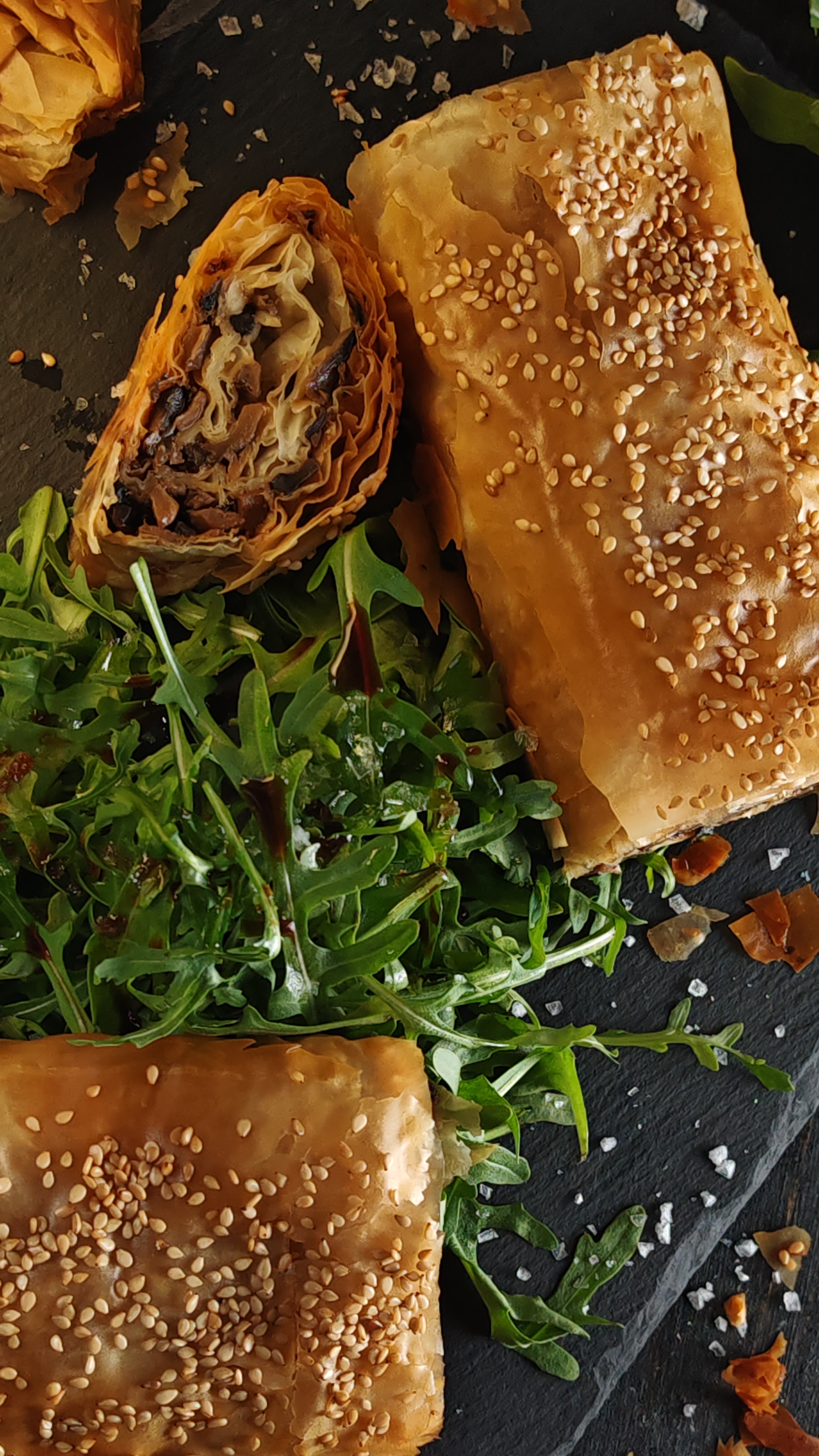 Ștrudel de post cu ciuperci - Crocant și savuros