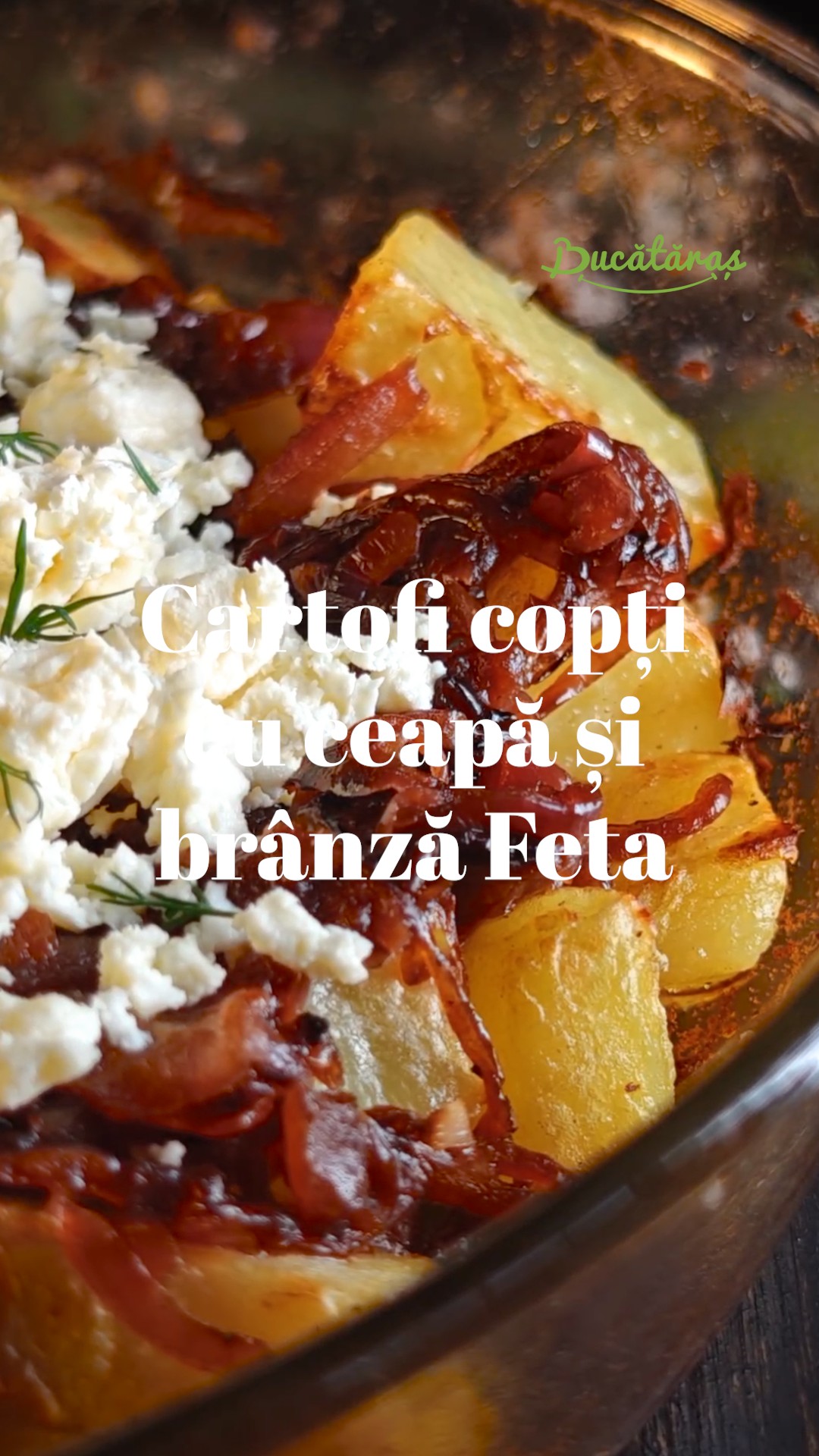Cartofi la cuptor cu ceapă caramelizată și feta - Rețeta delicioasă care te va cuceri