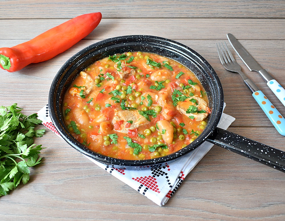 Muschiulet de porc cu gnocchi si mazare