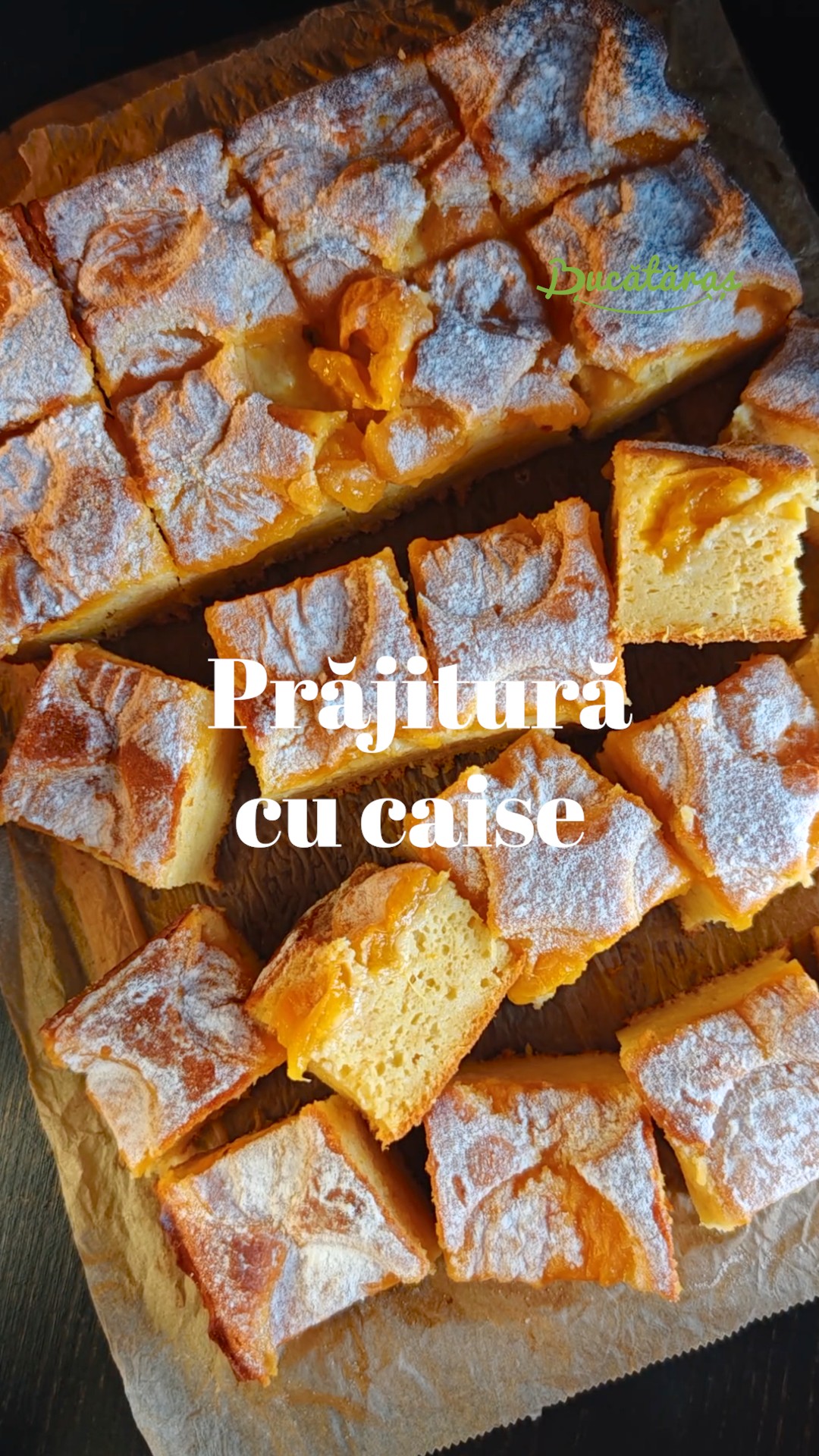 Prăjitură cu caise în blat - Super pufoasă și aromată
