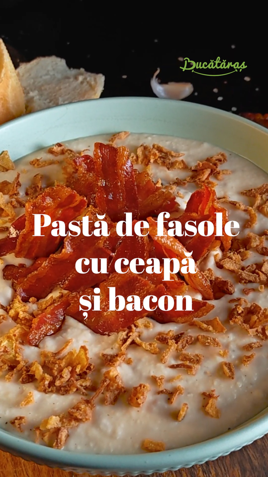 Pastă de fasole cu ceapă și bacon - Rețeta rapidă și gustoasă