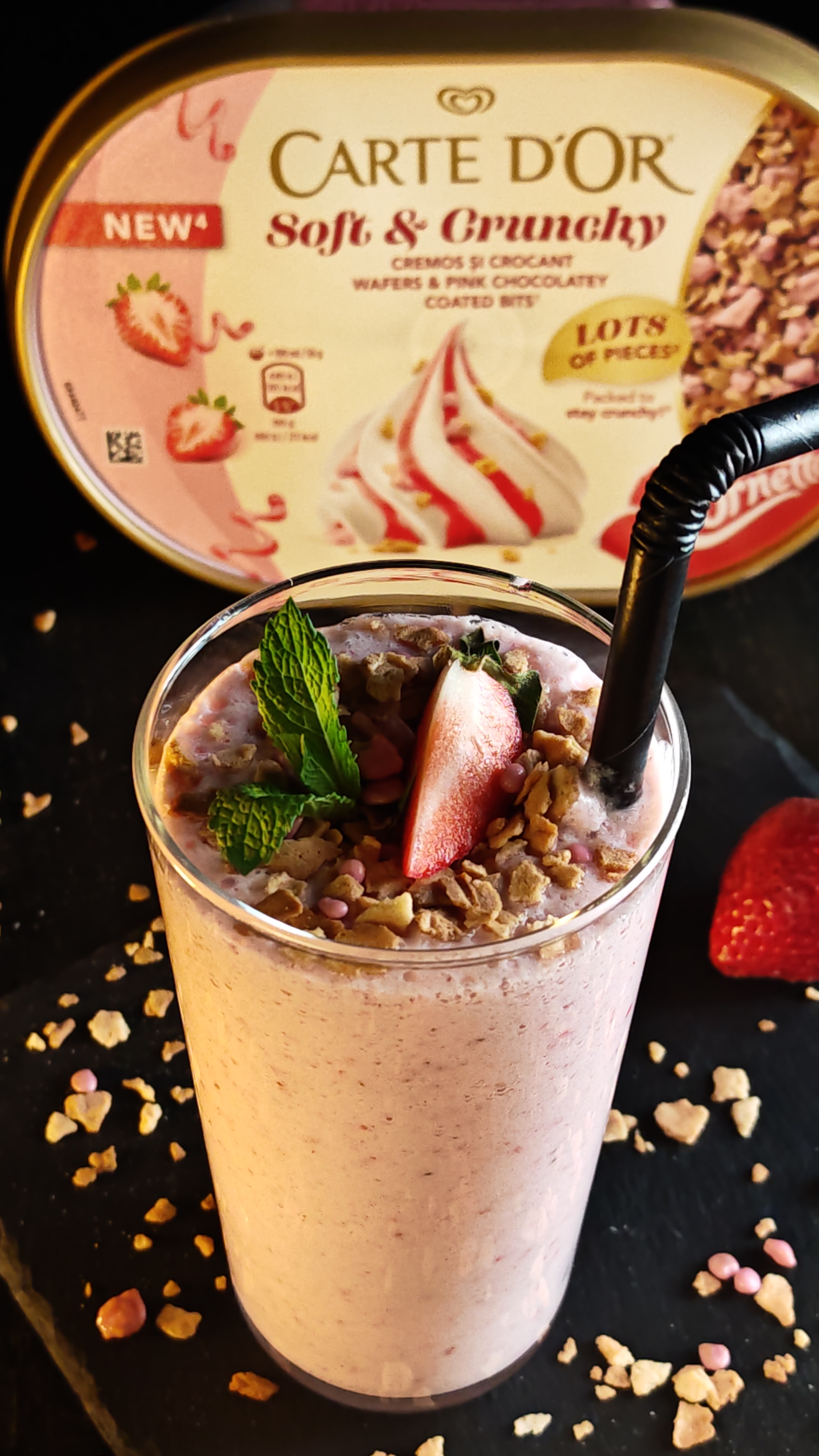 Shake cu înghețată de căpșuni - Deliciu răcoritor de vară